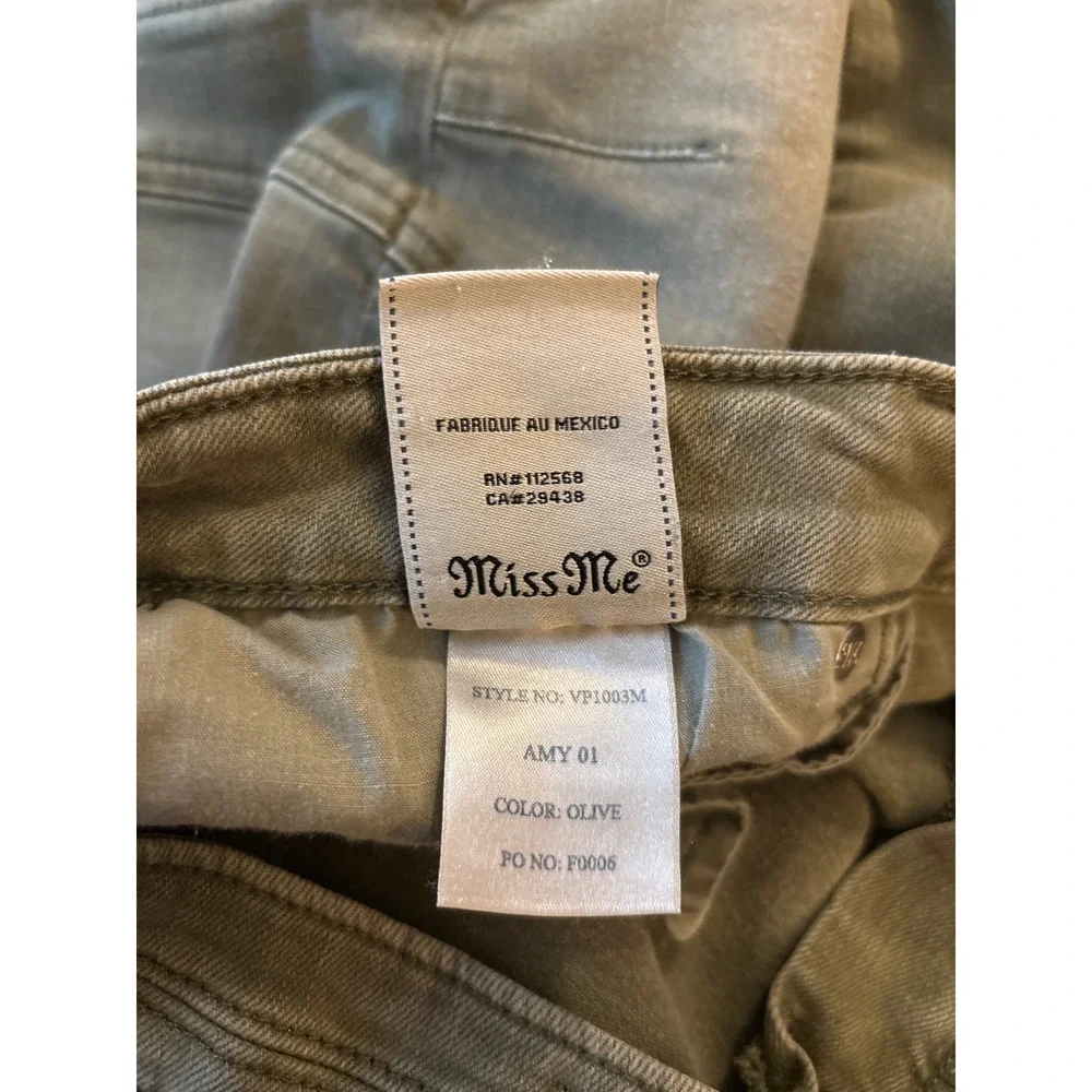 Miss‎ Me Vintage skinny Moto 30 women's greenish gray